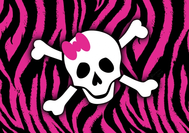 Pink Zebra Skull